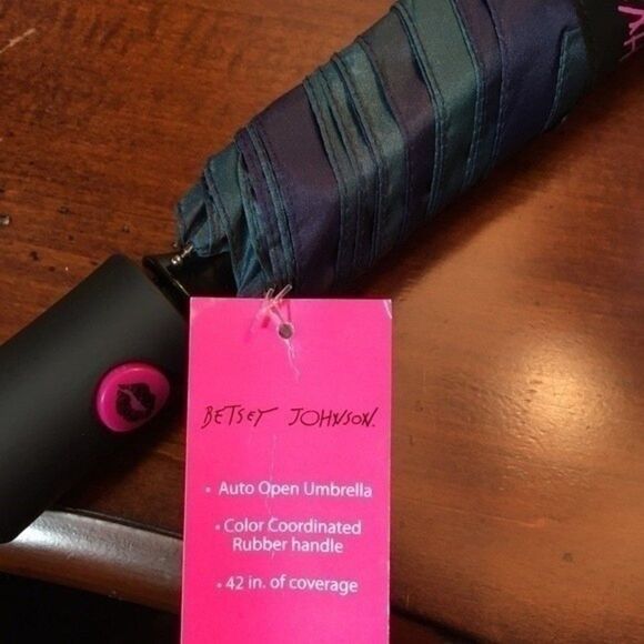 NWT BETSEY JOHNSON MULTI COLOR TIE-DYE AUTO OPEN UMBRELLA - Picture 5 of 8